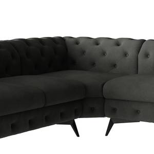 Ecksofa Laviva VI Samt - Samt Ravi: Anthrazit - 323 x 200 cm