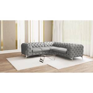 Ecksofa Laviva IV Microfaser - Microfaser Enza: Grau - 262 x 262 cm - Gleichschenklig