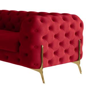 Ecksofa Laviva V Samt Ravi: Rot - 323 x 200 cm - Ausrichtung links