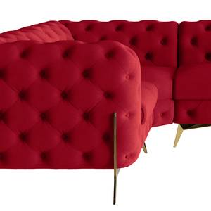 Ecksofa Laviva V Samt Ravi: Rot - 323 x 200 cm - Ausrichtung links