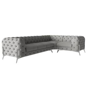 Ecksofa Laviva V Microfaser Enza: Grau - 323 x 200 cm - Ausrichtung rechts