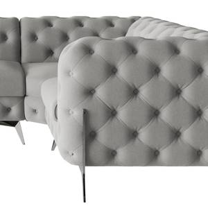 Ecksofa Laviva V Microfaser Enza: Grau - 323 x 200 cm - Ausrichtung rechts