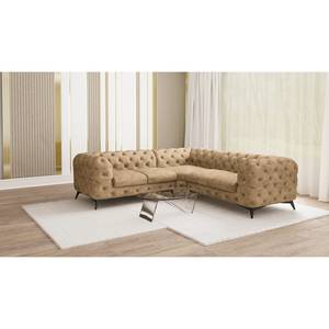 Hoekbank Laviva III microvezel - Microvezel Priya: Beige - 262 x 262 cm