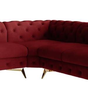 Ecksofa Laviva V Samt Ravi: Bordeaux - 323 x 200 cm - Ausrichtung links