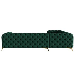 Ecksofa Laviva V Samt Ravi: Antikgrün - 323 x 200 cm - Ausrichtung links