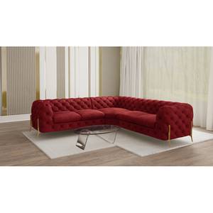 Ecksofa Laviva IV Samt - Samt Ravi: Bordeaux - 262 x 262 cm - Gleichschenklig