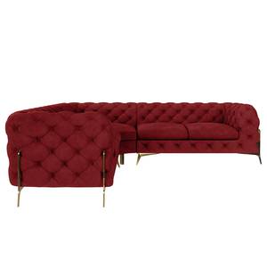 Ecksofa Laviva IV Samt - Samt Ravi: Bordeaux - 262 x 262 cm - Gleichschenklig