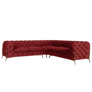 Ecksofa Laviva IV Samt - Samt Ravi: Bordeaux - 262 x 262 cm - Gleichschenklig