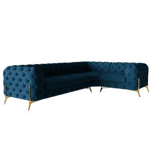 Ecksofa Laviva V Samt Ravi: Marineblau - 323 x 200 cm - Ausrichtung rechts