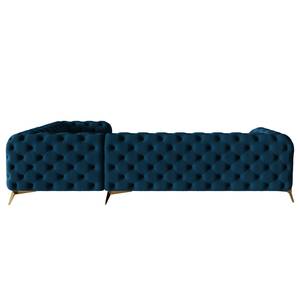 Ecksofa Laviva V Samt Ravi: Marineblau - 323 x 200 cm - Ausrichtung rechts