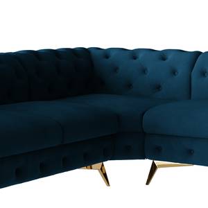 Ecksofa Laviva V Samt Ravi: Marineblau - 323 x 200 cm - Ausrichtung rechts