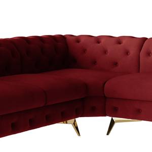 Ecksofa Laviva V Samt Ravi: Bordeaux - 323 x 200 cm - Ausrichtung rechts