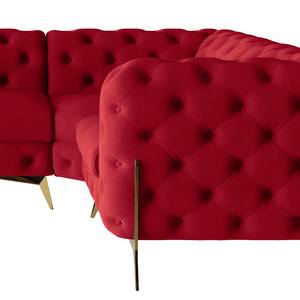 Ecksofa Laviva V Samt Ravi: Rot - 323 x 200 cm - Ausrichtung rechts