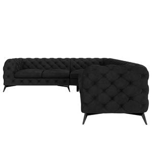 Ecksofa Laviva VI Samt - Samt Ravi: Schwarz - 323 x 262 cm