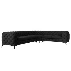 Ecksofa Laviva VI Samt - Samt Ravi: Schwarz - 323 x 262 cm