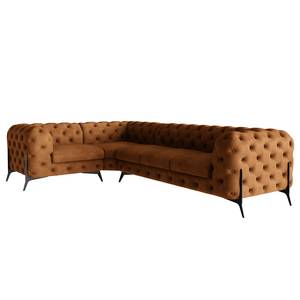 Ecksofa Laviva V Microfaser Priya: Cognac - 323 x 200 cm - Ausrichtung links