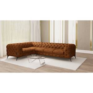 Ecksofa Laviva V Microfaser Priya: Cognac - 323 x 200 cm - Ausrichtung links