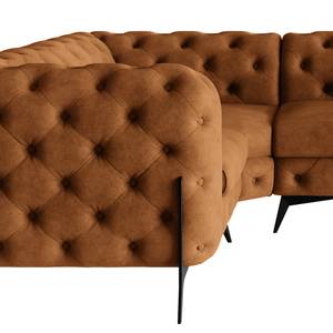 Ecksofa Laviva V Microfaser Priya: Cognac - 323 x 200 cm - Ausrichtung links