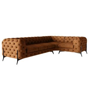 Ecksofa Laviva V Microfaser Priya: Cognac - 323 x 200 cm - Ausrichtung rechts