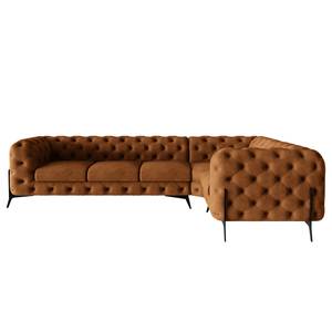 Ecksofa Laviva V Microfaser Priya: Cognac - 323 x 200 cm - Ausrichtung rechts