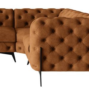 Ecksofa Laviva V Microfaser Priya: Cognac - 323 x 200 cm - Ausrichtung rechts