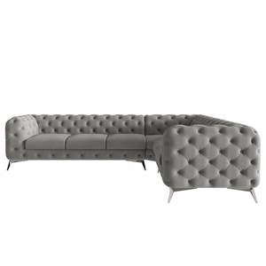 Ecksofa Laviva VI Microfaser - Microfaser Enza: Grau - 323 x 262 cm