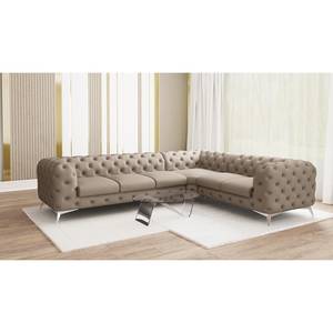 Hoekbank Laviva VI microvezel - Microvezel Enza: Cappuccino - 323 x 262 cm