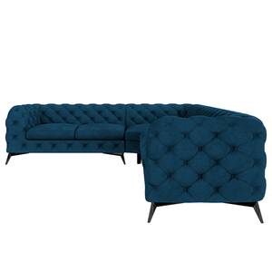 Ecksofa Laviva VI Samt - Samt Ravi: Marineblau - 323 x 262 cm