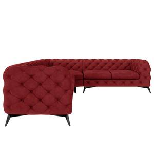 Hoekbank Laviva VI fluweel - Velours Ravi: Bordeaux - 323 x 262 cm