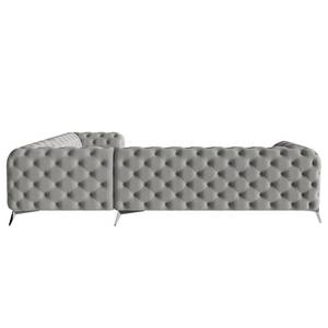 Ecksofa Laviva V Microfaser Enza: Grau - 323 x 262 cm - Ausrichtung rechts