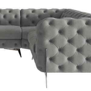 Ecksofa Laviva V Microfaser Enza: Grau - 323 x 262 cm - Ausrichtung rechts