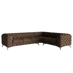 Ecksofa Laviva VI Microfaser - Microfaser Priya: Dunkelbraun - 323 x 262 cm