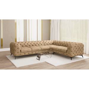 Hoekbank Laviva VI microvezel - Microvezel Priya: Beige - 323 x 262 cm