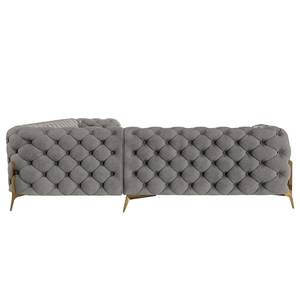 Ecksofa Laviva V Samt Ravi: Taupe - 323 x 262 cm - Ausrichtung links