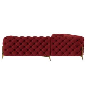 Ecksofa Laviva V Samt Ravi: Bordeaux - 323 x 262 cm - Ausrichtung rechts