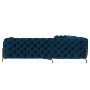 Ecksofa Laviva V Samt Ravi: Marineblau - 323 x 262 cm - Ausrichtung rechts