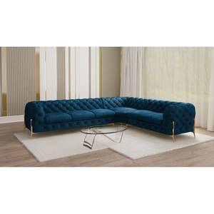 Ecksofa Laviva V Samt Ravi: Marineblau - 323 x 262 cm - Ausrichtung rechts