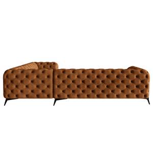 Canapé d’angle Laviva V Microfibre - Microfibre Priya: Cognac - 323 x 262 cm - Alignement à droite