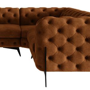 Ecksofa Laviva V Microfaser Priya: Cognac - 323 x 262 cm - Ausrichtung rechts