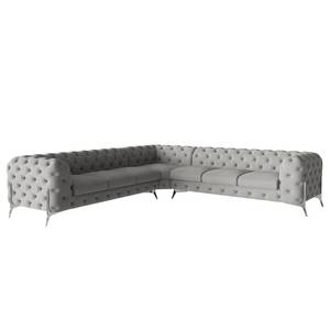 Ecksofa Laviva IV Microfaser - Microfaser Enza: Grau - 323 x 323 cm - Gleichschenklig