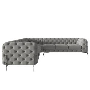 Ecksofa Laviva IV Microfaser - Microfaser Enza: Grau - 323 x 323 cm - Gleichschenklig