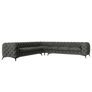 Canapé d’angle Laviva III Velours - Velours Ravi: Anthracite - 323 x 323 cm