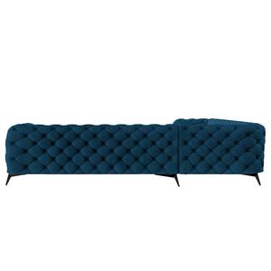 Hoekbank Laviva III fluweel - Velours Ravi: Marineblauw - 323 x 323 cm