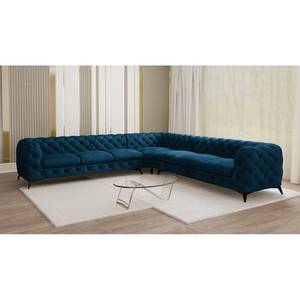 Ecksofa Laviva III Samt - Samt Ravi: Marineblau - 323 x 323 cm