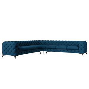 Ecksofa Laviva III Samt - Samt Ravi: Marineblau - 323 x 323 cm