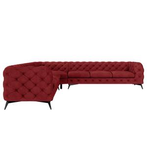 Canapé d’angle Laviva III Velours - Velours Ravi: Bordeaux - 323 x 323 cm