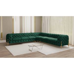 Canapé d’angle Laviva IV Velours - Velours Ravi: Vert vieilli - 323 x 323 cm - Isocèles