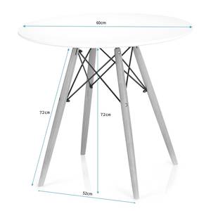 Table Ebe Blanc / Hêtre - Diamètre : 65 cm
