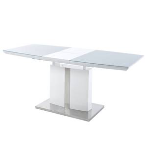 Table Bernice (Extensible) Verre de sécurité / Acier inoxydable - Blanc / Inox