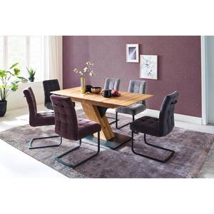 Table Covina (extensible) - Chêne sauvage - Largeur : 180 cm - Noir